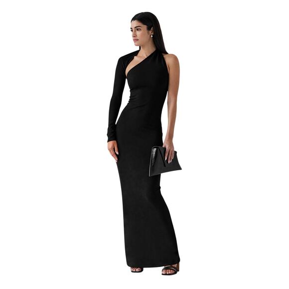 Marcella Dresses & Skirts - Nwt Marcella XS Manhattan One Shoulder Gown
European Ponte Open-Back Halter Gown